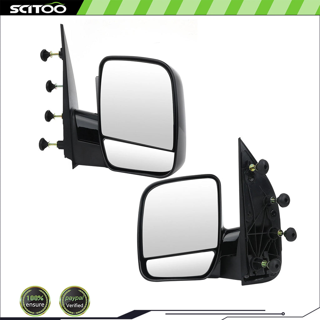 Pair Side View Manual Mirrors for Ford E150 E250 E350 E450 E550 (2002–2008)