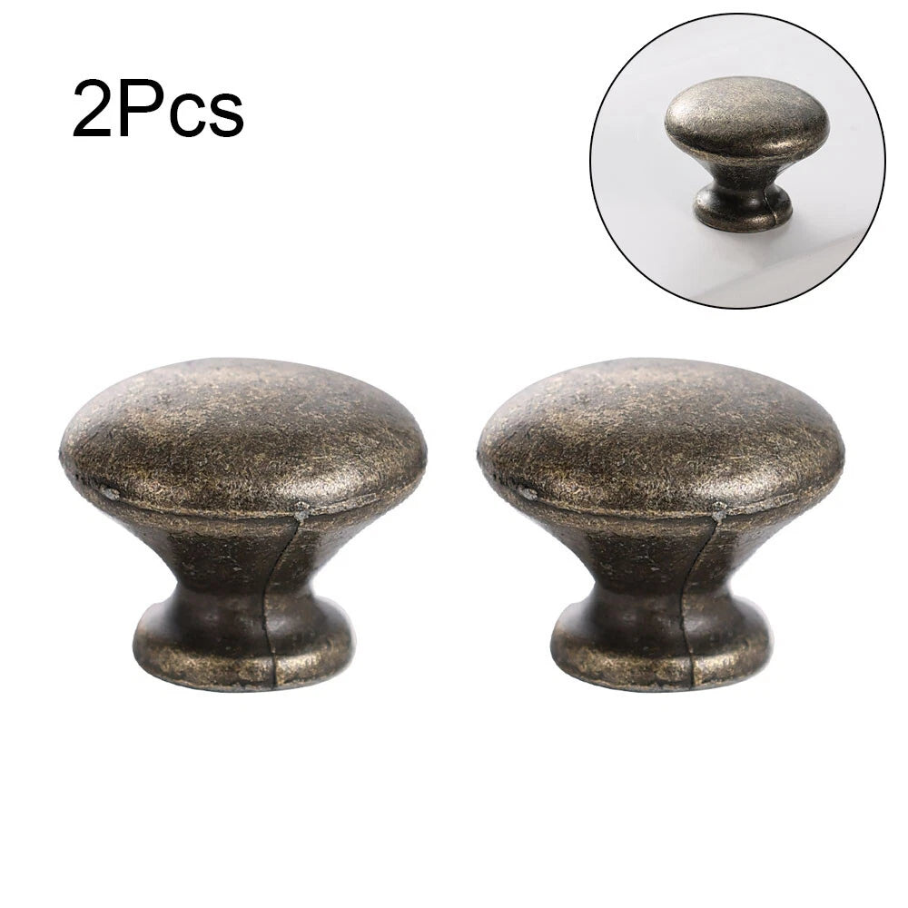2X Vintage Drawer Knob Cabinet Pulls Round Handles for Door Closet
