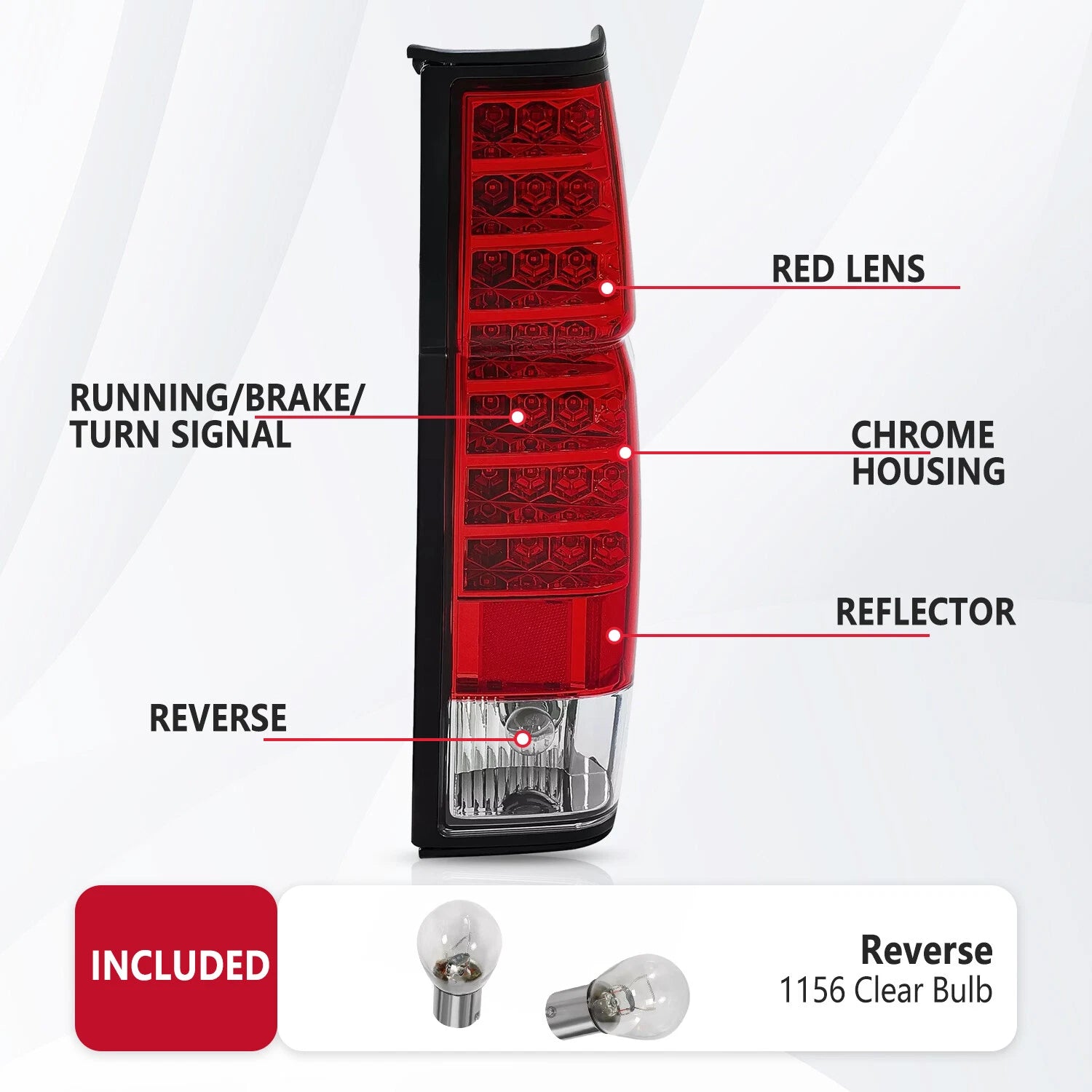 LED Tail Lights Pair for Nissan D21 Hardbody Pickup (1986-1997)