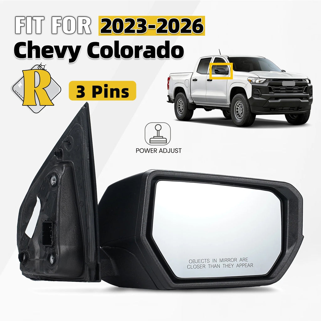 Right Side Mirror for Chevrolet Colorado (2023–2026) Power Adjust 3 Pins