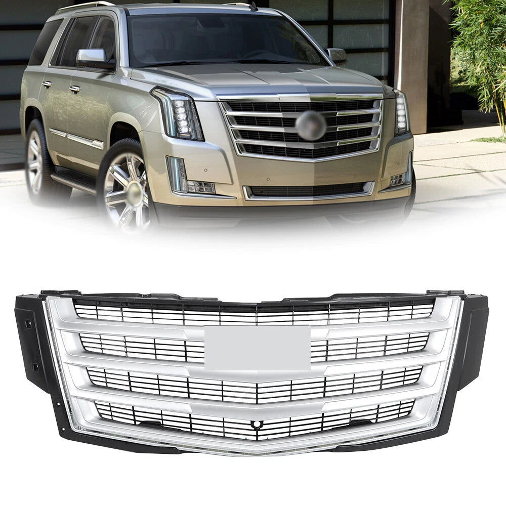 Grill for Cadillac Escalade (2015–2020) Silver Gray Center Mesh