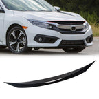 Gloss Black Front Hood Bumper Upper Trim Nose Cover for Honda Civic Si (2016–2021)