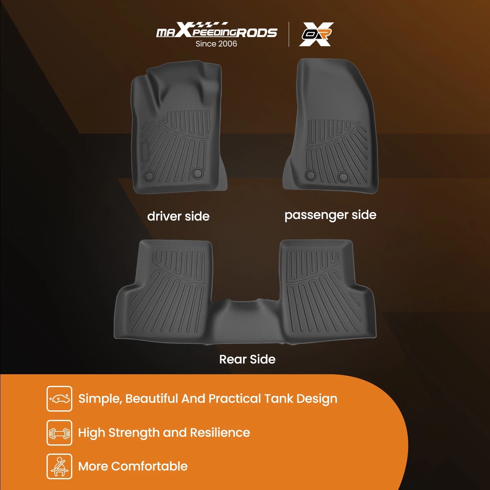 Set of 4 All-Weather TPE Carpet Floor Mats for Jeep Renegade (2015–2023)