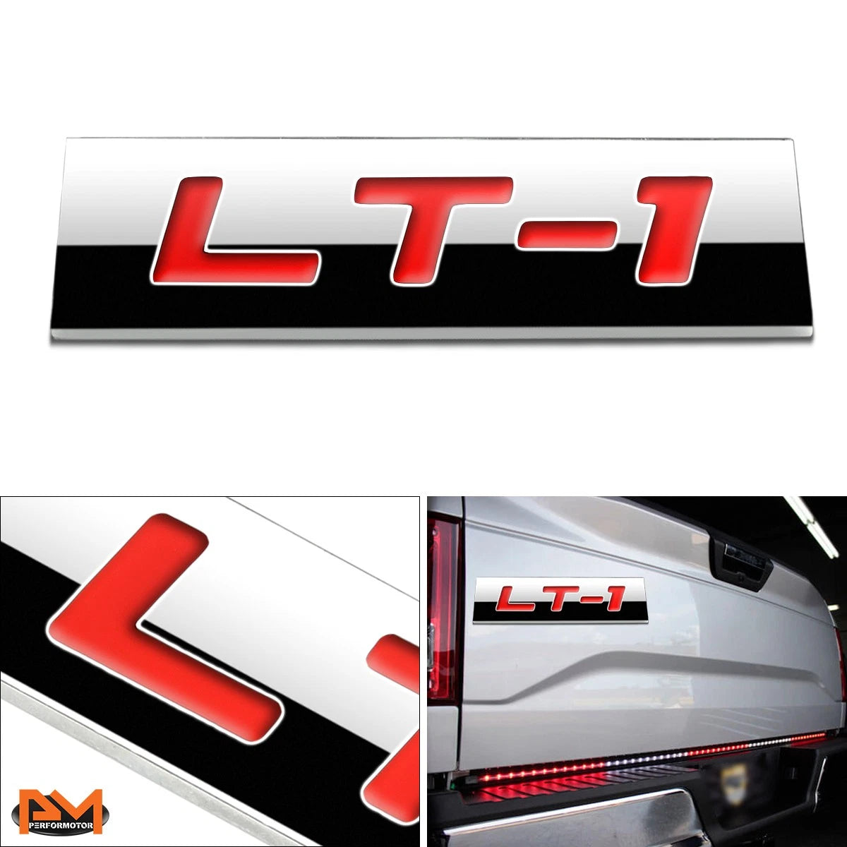 LT1 Polished Metal 3D Decal Red Emblem Sticker for Chevrolet Firebird