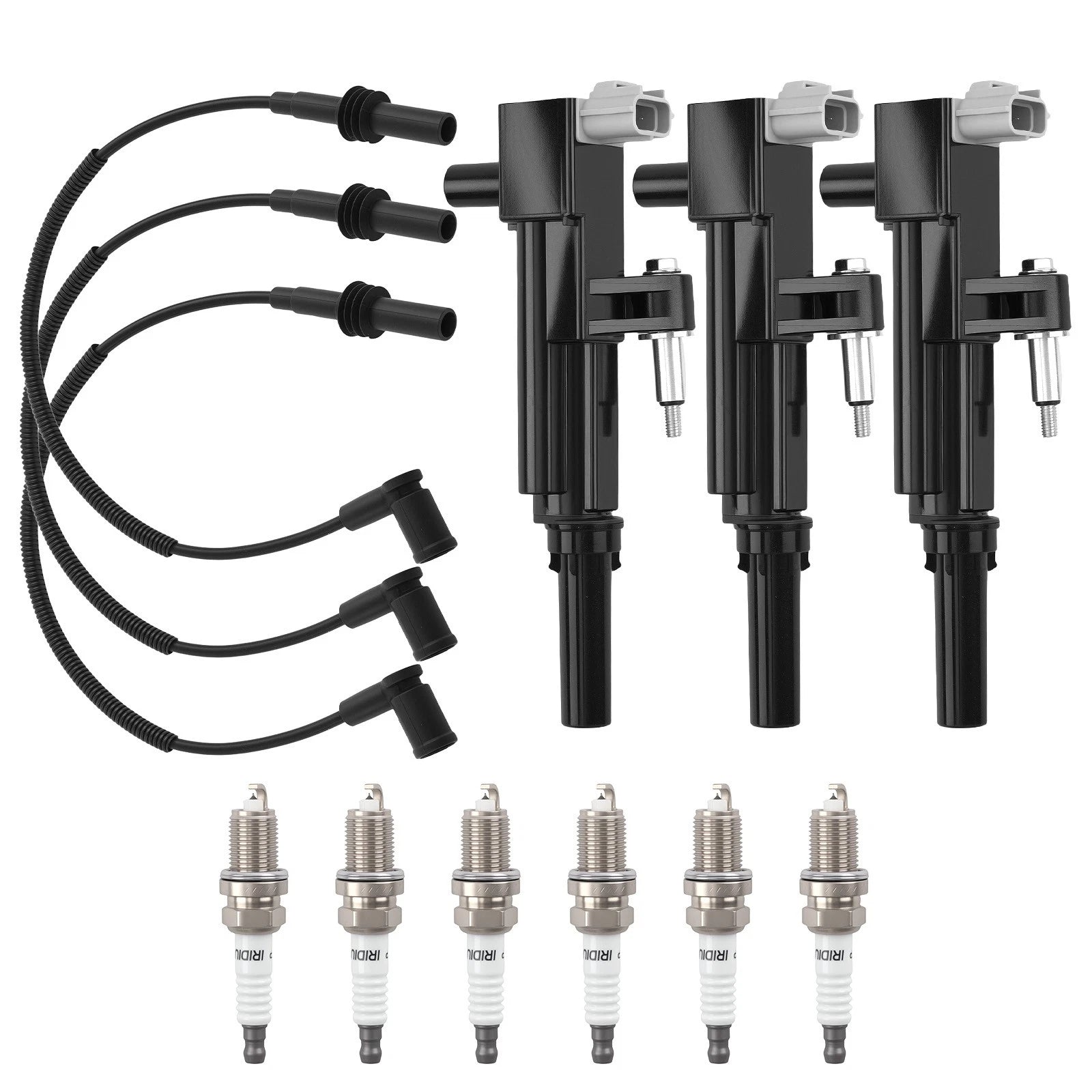 3x Ignition Coil + 6x Spark Plug + 3x Wire for 2009 Dodge Durango V6 3.7L UF640