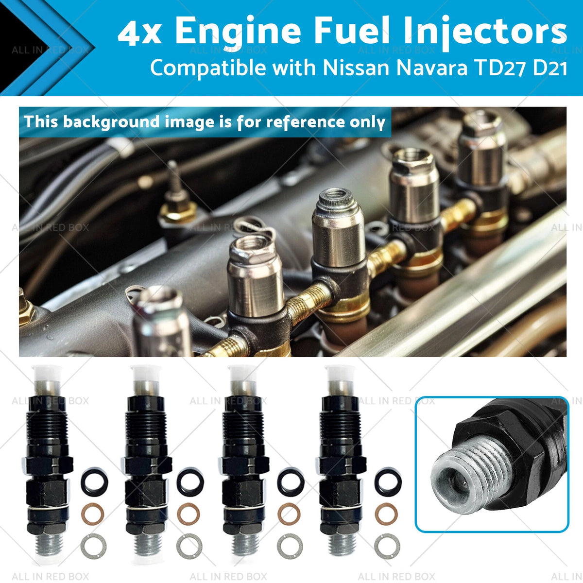4X Engine Fuel Injectors for Nissan Navara TD27 D21 (1986–1997) 16600-43G23