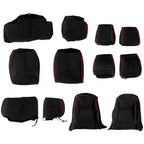 Custom Fit Seat Covers for Jeep Wrangler JK 4-Door (2013–2017) Red & Black