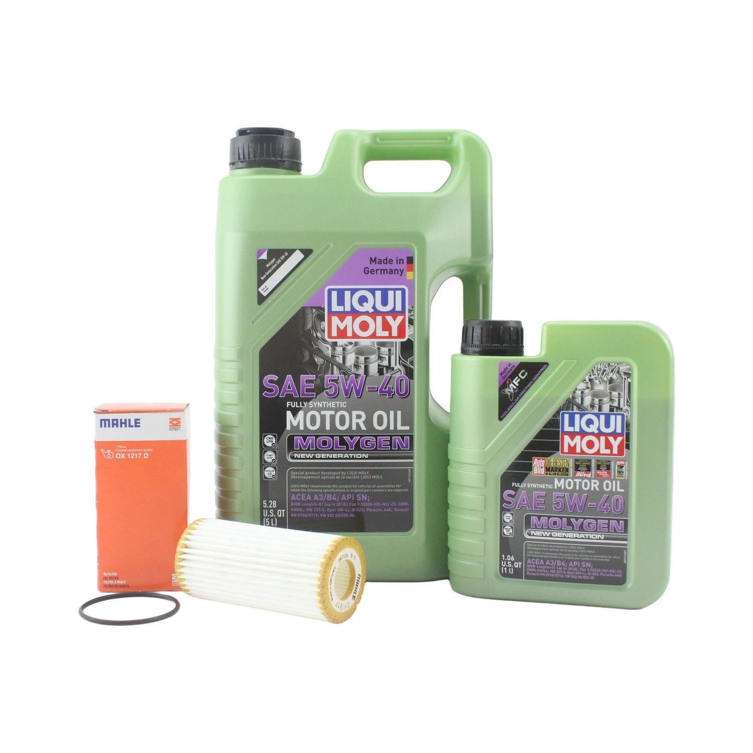 6L Liqui Moly Molygen 5W-40 Oil Change Kit for Audi L4 1.8/2.0L (2010–2023)