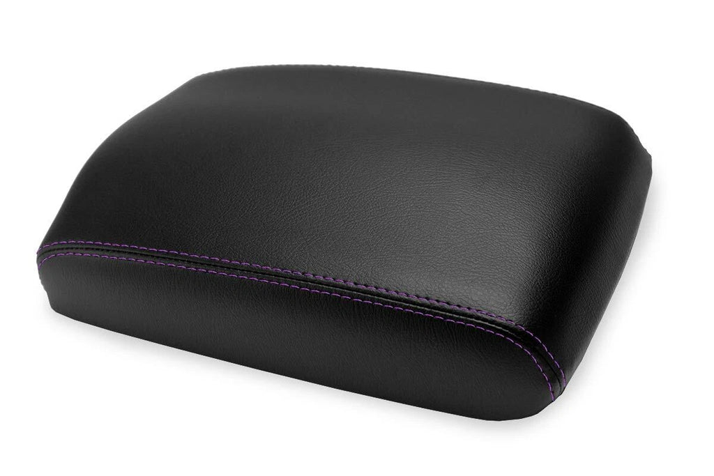 Leather Console Lid Armrest Cover for Infiniti FX35 (2009–2012) Purple Stitch