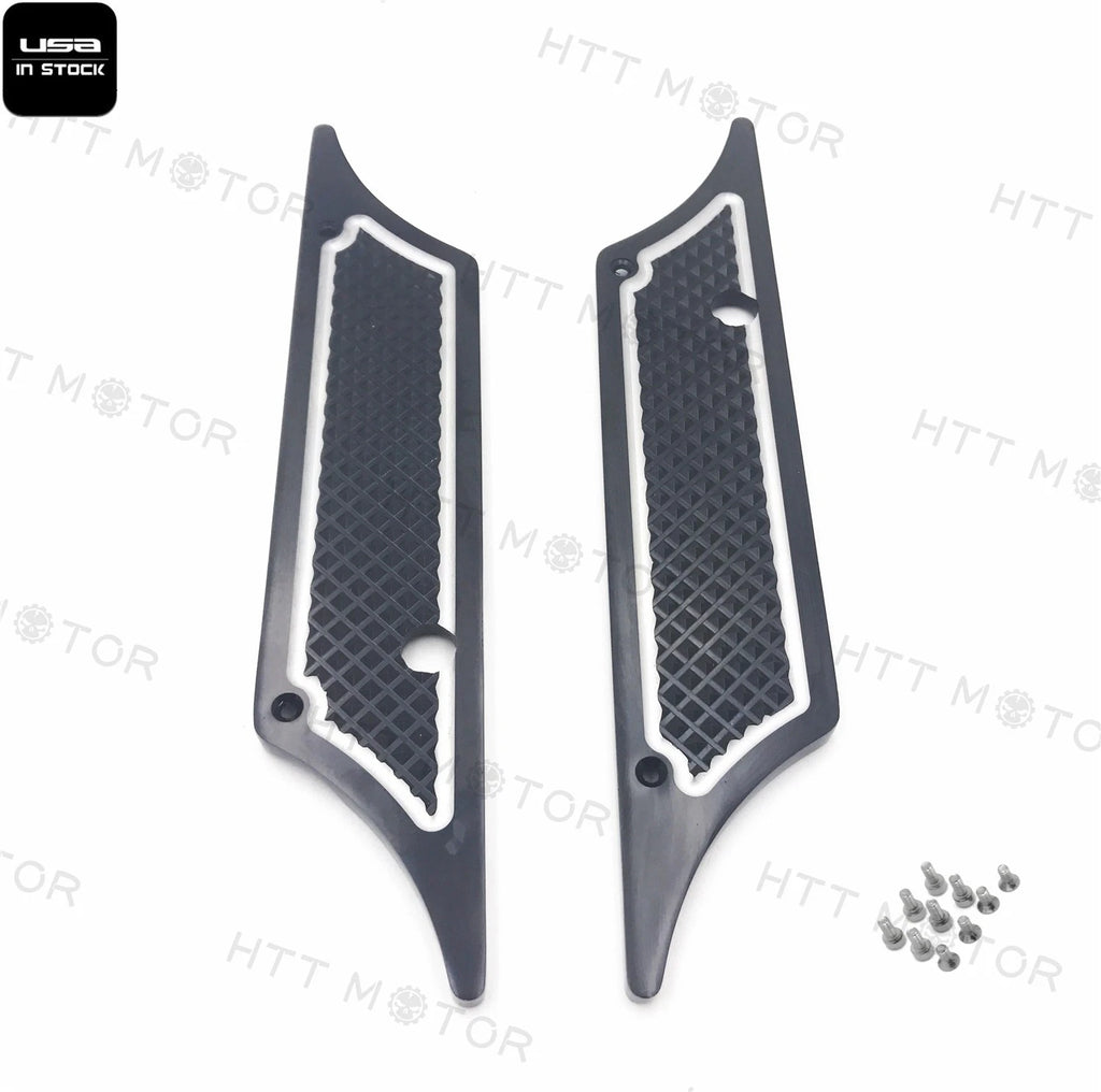 Black Edge Cut Billet Saddlebag Latch Cover for Harley Touring (1993–2013)