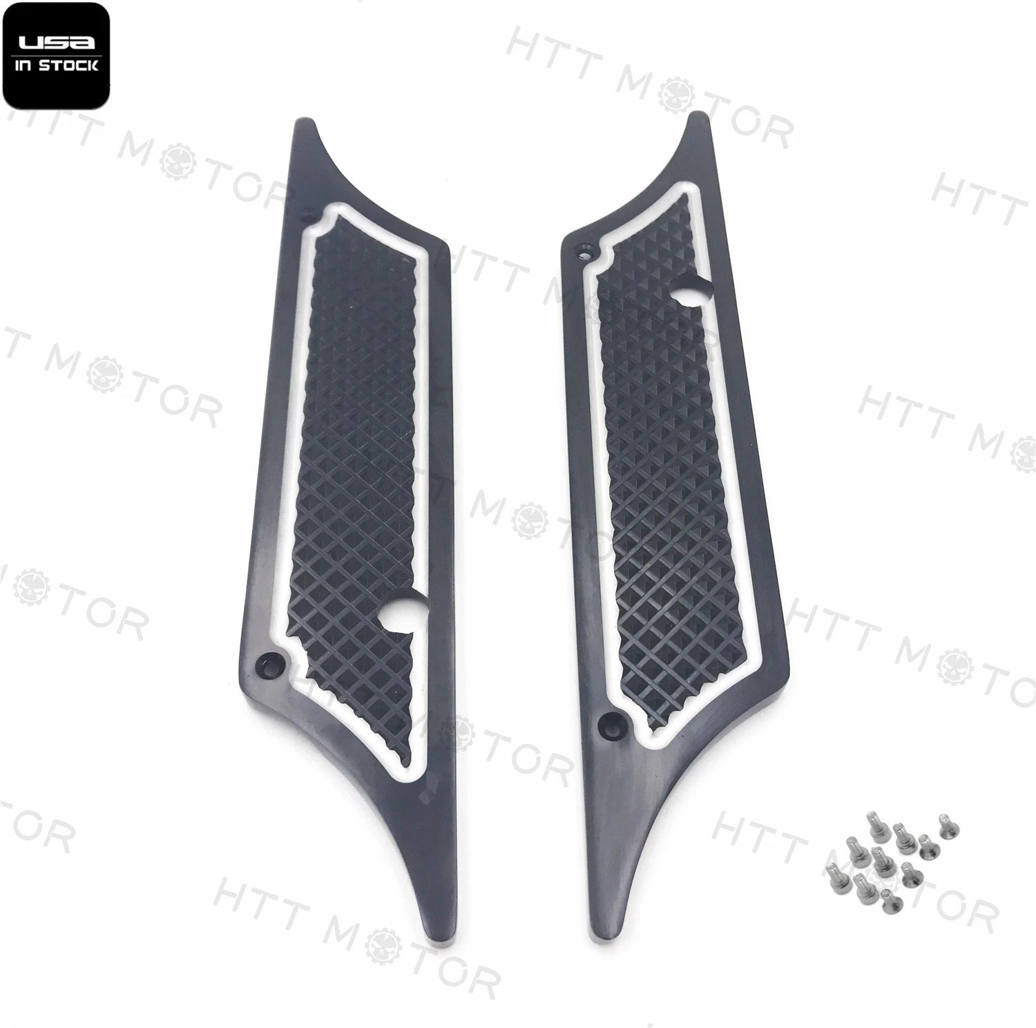 Black Edge Cut Billet Saddlebag Latch Cover for Harley Touring (1993–2013)