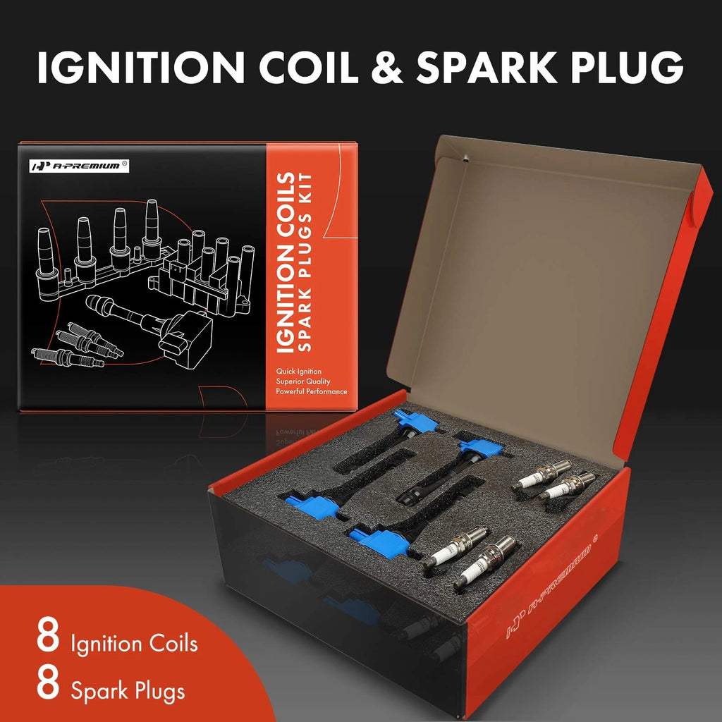 Set of 8 Ignition Coils & Iridium Spark Plugs for Nissan Armada (2004–2023)