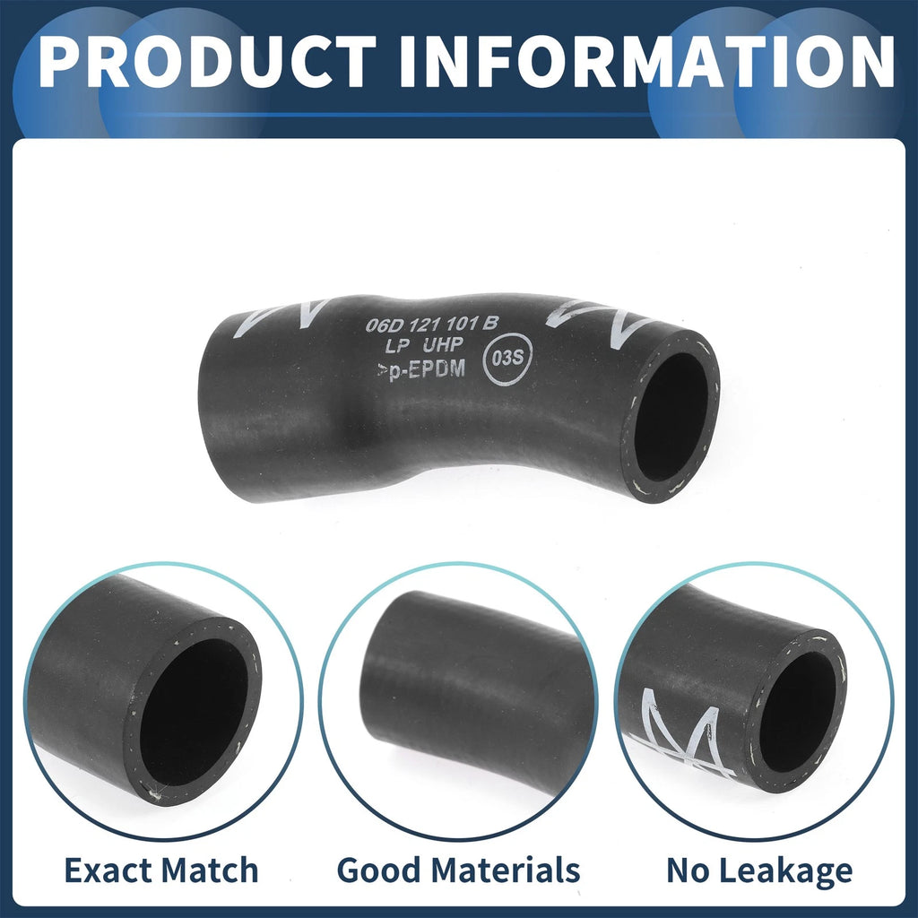 Radiator Hose for Audi A4 2.0L (2007–2008) No. 06D121101B Black