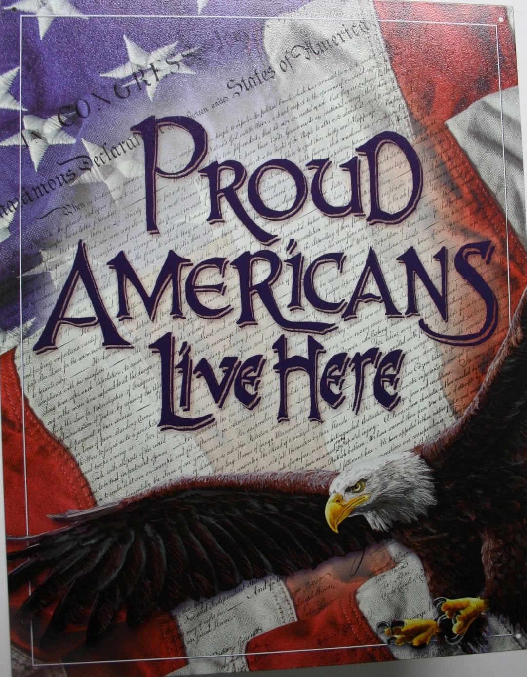 Tin Metal Sign for USA Flag Eagle Shotgun Poster (2219)