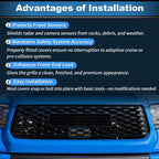 Front Grille Garnish Radar Sensor Cover for Toyota Tundra TRD PRO (2018–2021)