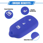 2X Remote Key Fob Case for Toyota 4Runner, Sequoia (4 Button, Silicone, Blue)