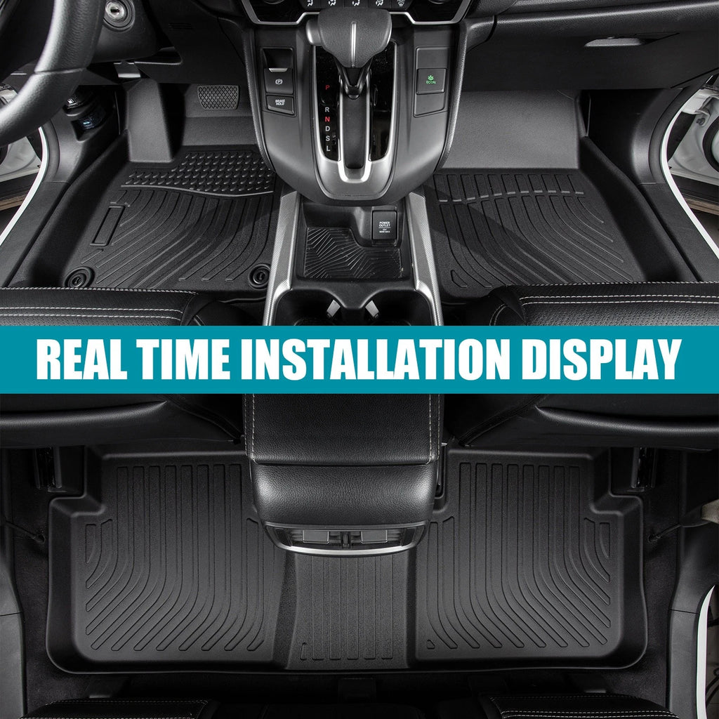 Set of 3 Row Floor Mats for Acura MDX (2014–2020) TPE Rubber All Weather