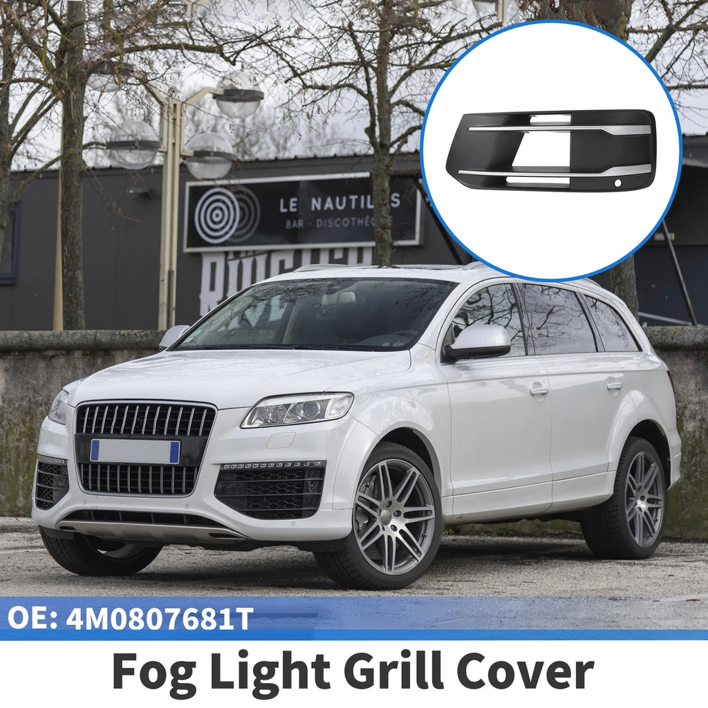 1pc Fog Light Grill for Audi Q7 (2016–2020) No. 4M0807681T Black Silver Tone