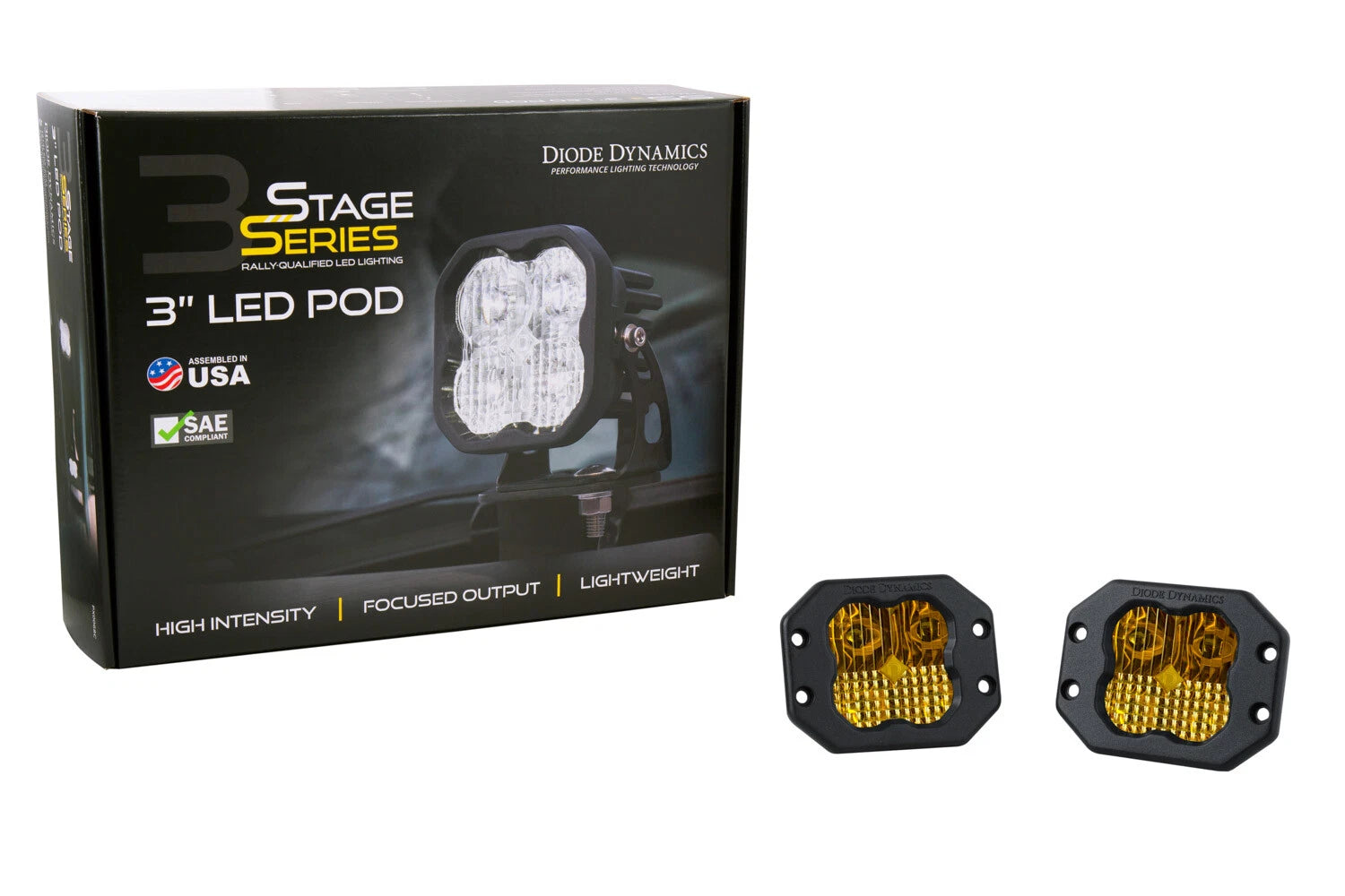 Sport LED Pod Lights SAE Combo Pair for Diode Dynamics SS3 Amber Backlight