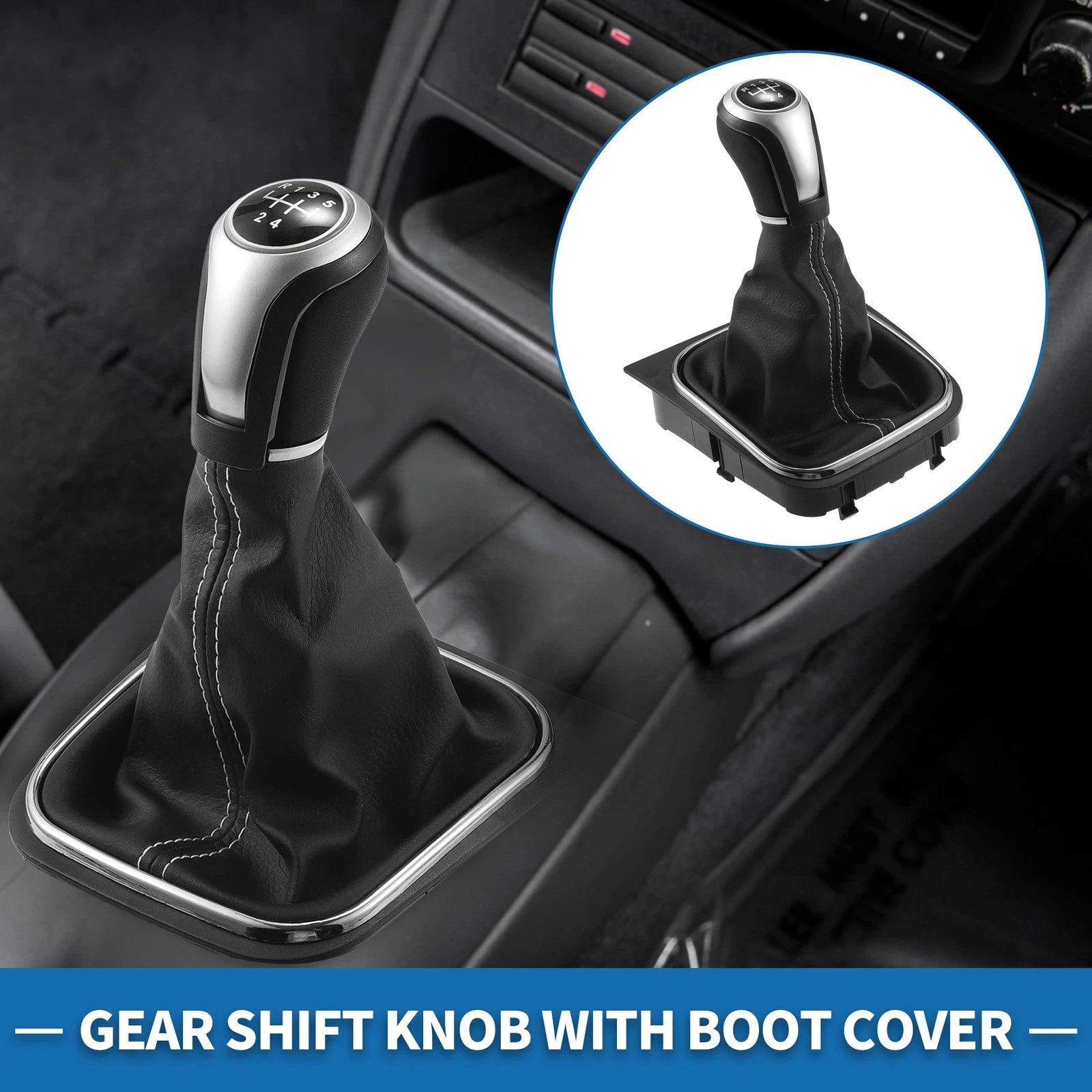 5 Speed Manual Gear Shifter Knob with Cover for Volkswagen Jetta (2006–2010)