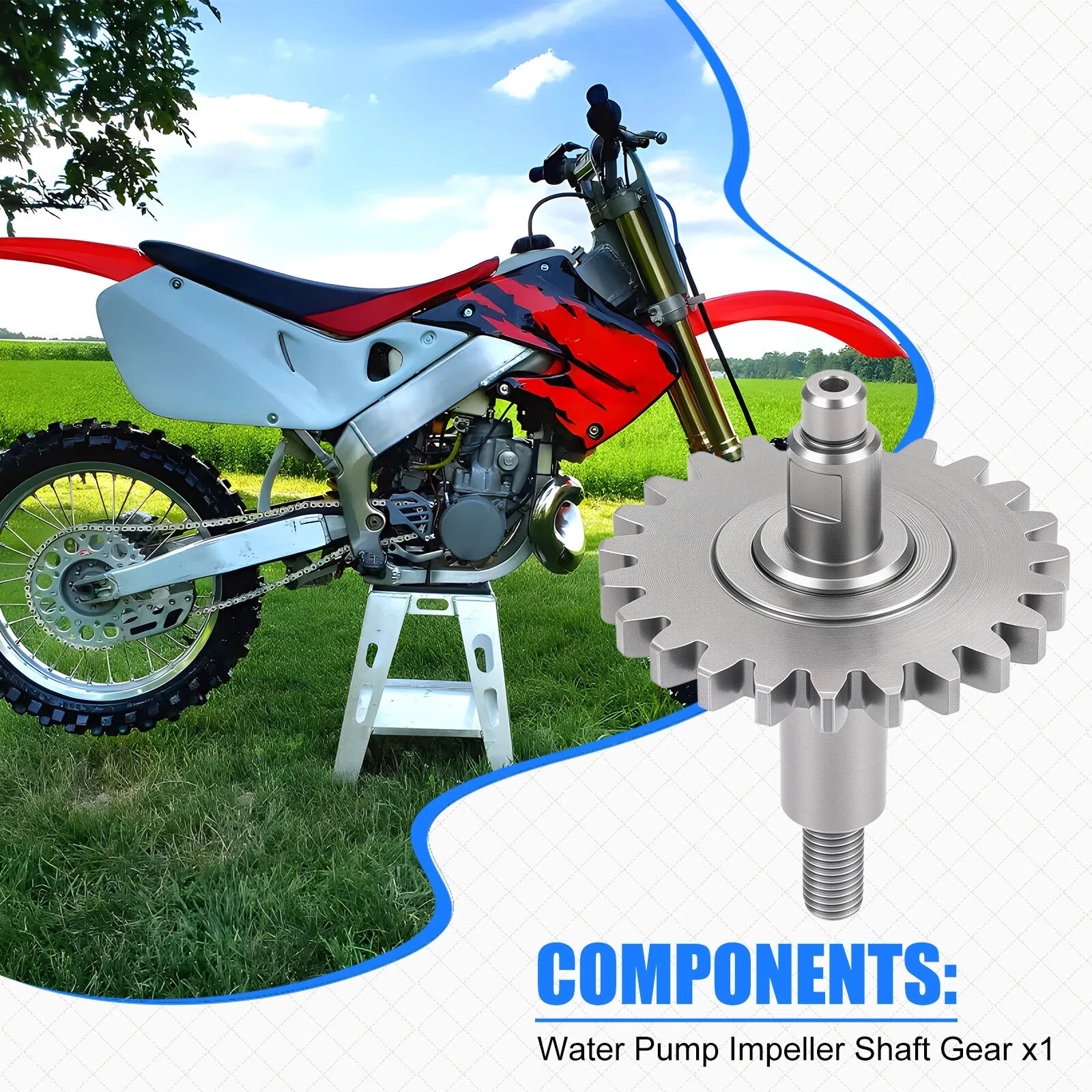 Water Pump Impeller Shaft Gear for Honda CR125R (1997–2007)