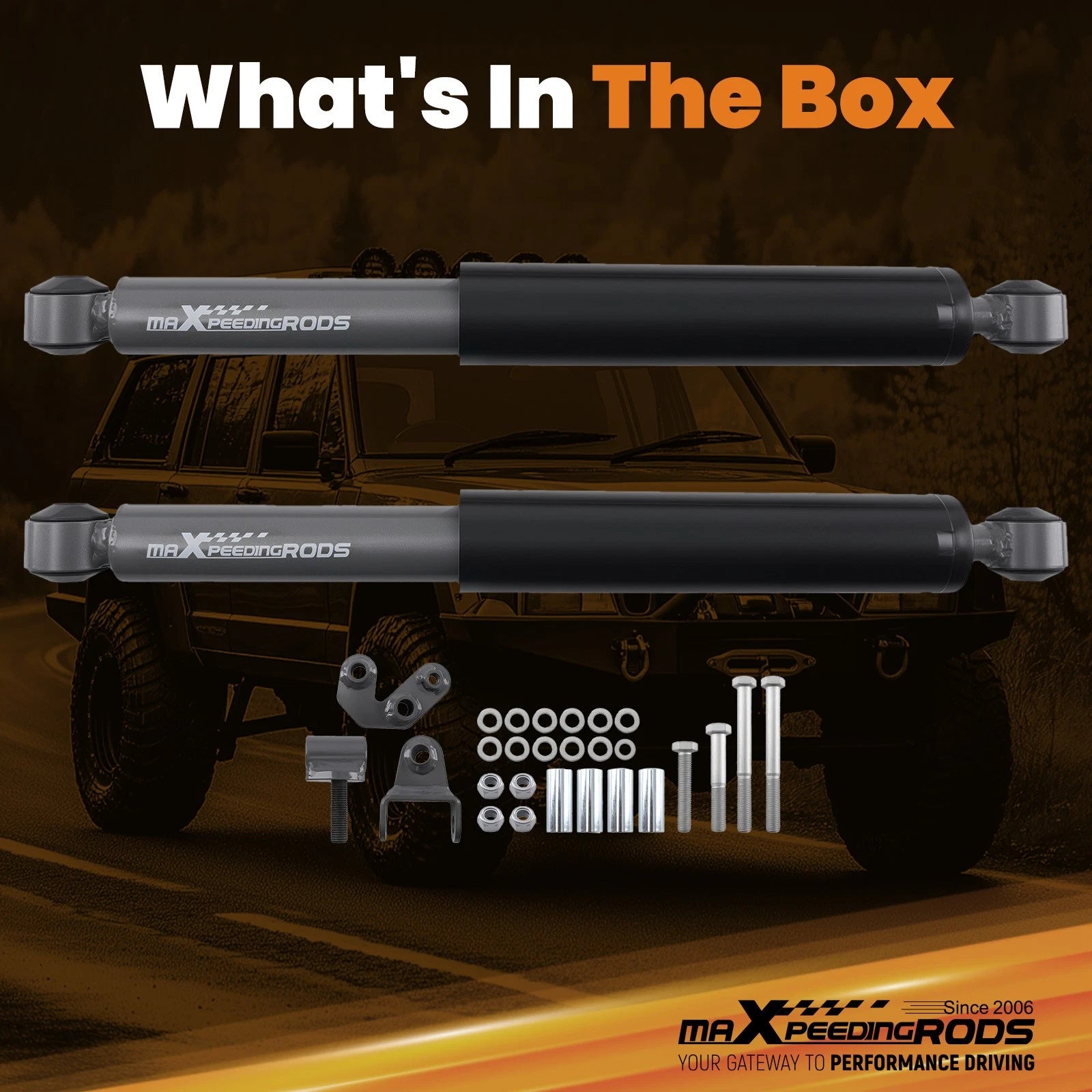 Dual Steering Damper for Jeep Wrangler Rubicon TJ LJ (2003–2006) 2.5"-6.5" Lift