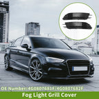 1 Pair Front Fog Light Grill for Audi A6 C7 (2012–2015) No. 4G0807681F Black