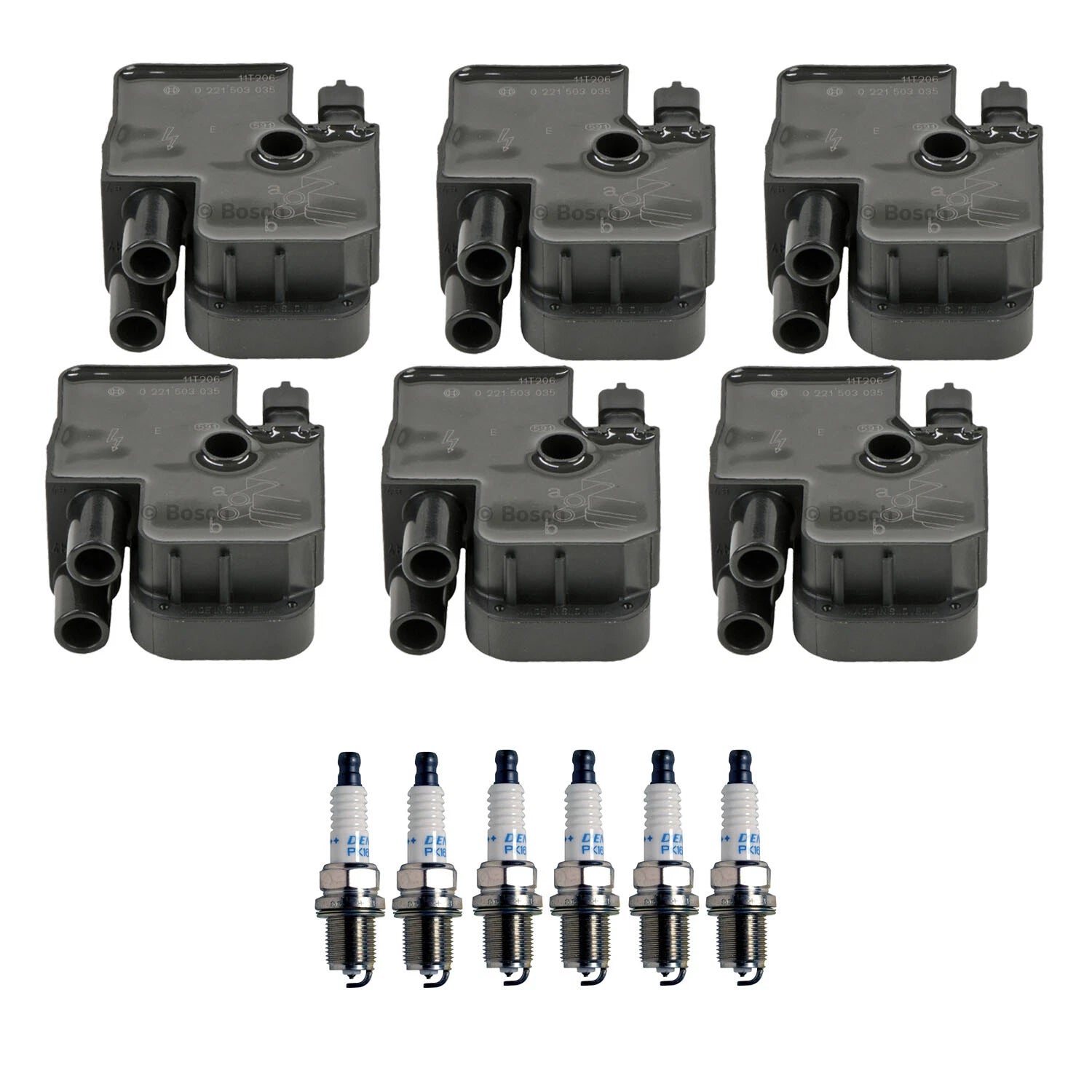 Set of 6 Ignition Coils & Spark Plugs for Acura RL TL Hyundai Sonata (V6)