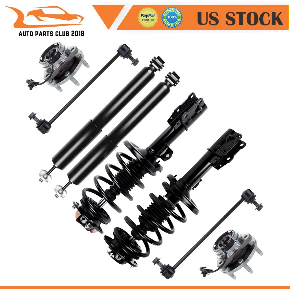 Front Struts and Wheel Hub Bearings for Chevy Malibu (2008-2012)