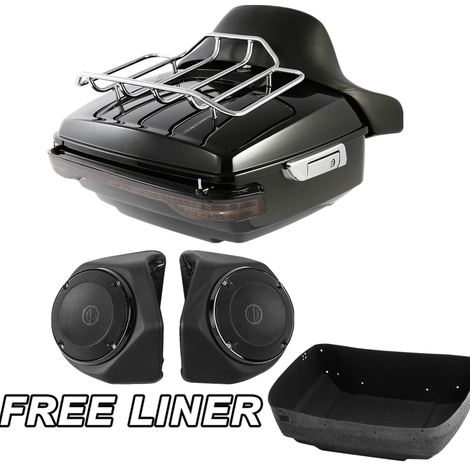 Trunk Pad Top Rack Speakers for Harley Davidson Touring (2014–2025)