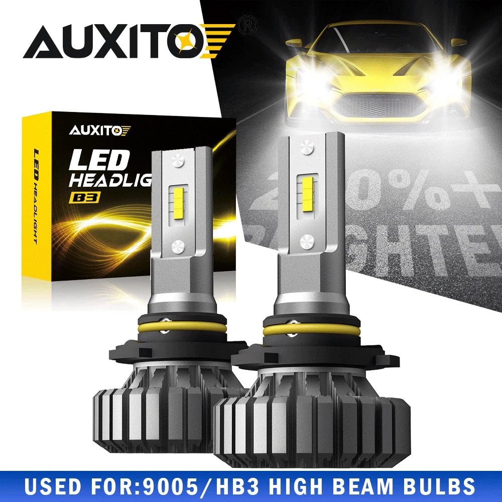 2X AUXITO 9005 LED Headlight Bulbs for High Beam (No Error)
