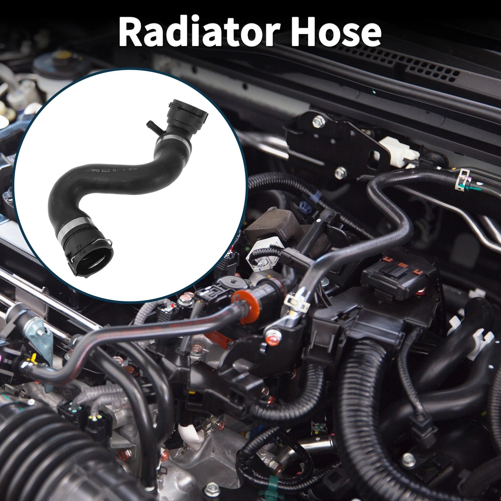 Radiator Hose Water Pipe for Volkswagen Touareg 3.0L (2011–2015) Rubber Black