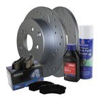 Rear Brake Kit Set of 4 Drilled Rotors & Ceramic Pads for HS250h RAV4 (2010–2015)