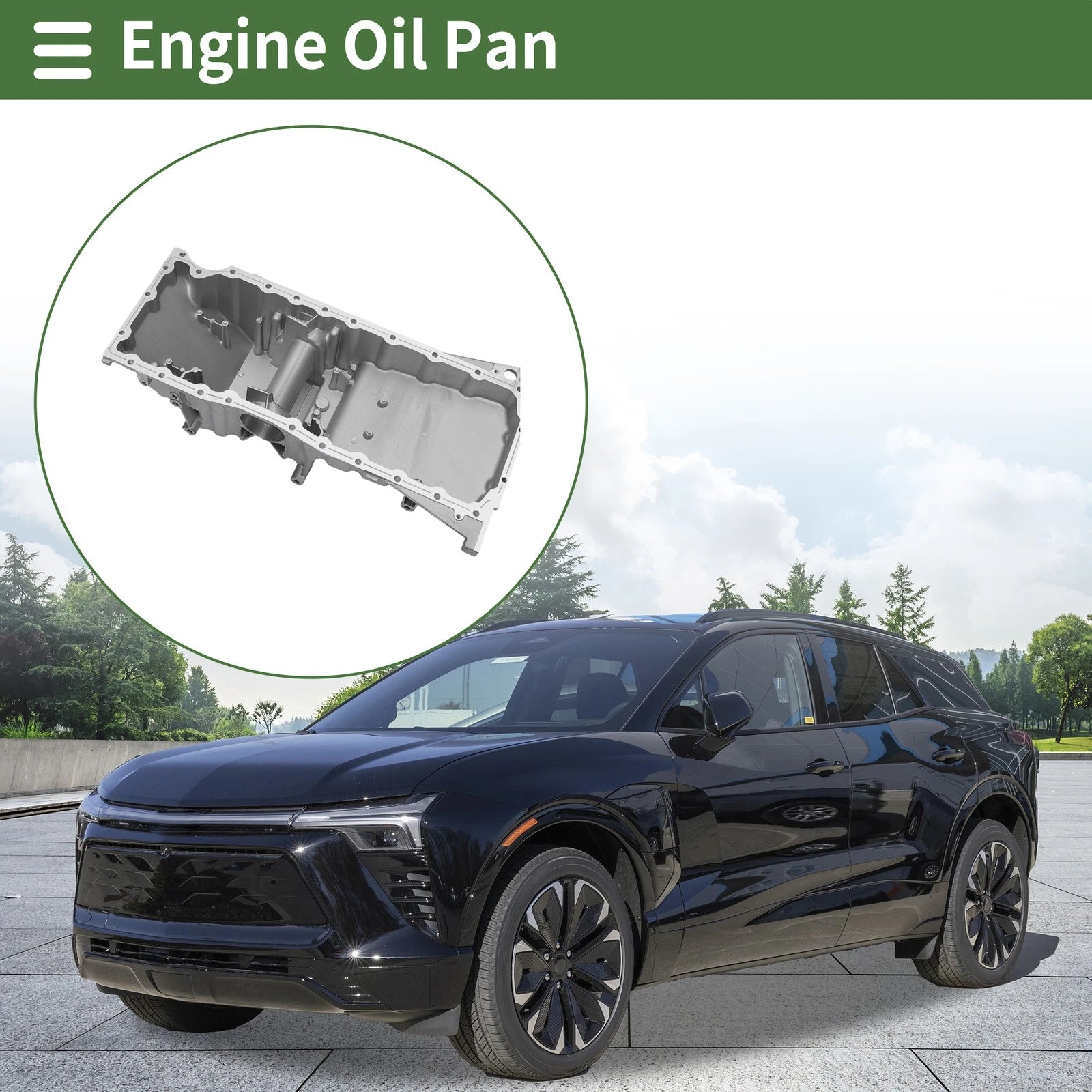 1 Pc Engine Oil Pan for Buick Rainier CXL (2004–2007) No.12584321 Aluminum Silver