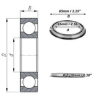 Deep Groove Ball Bearing P5 for Scooter Skateboard Wheel (65x85x10mm)