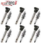 6X Ignition Coil + Spark Plug for Audi A4 Quattro (2014–2019)