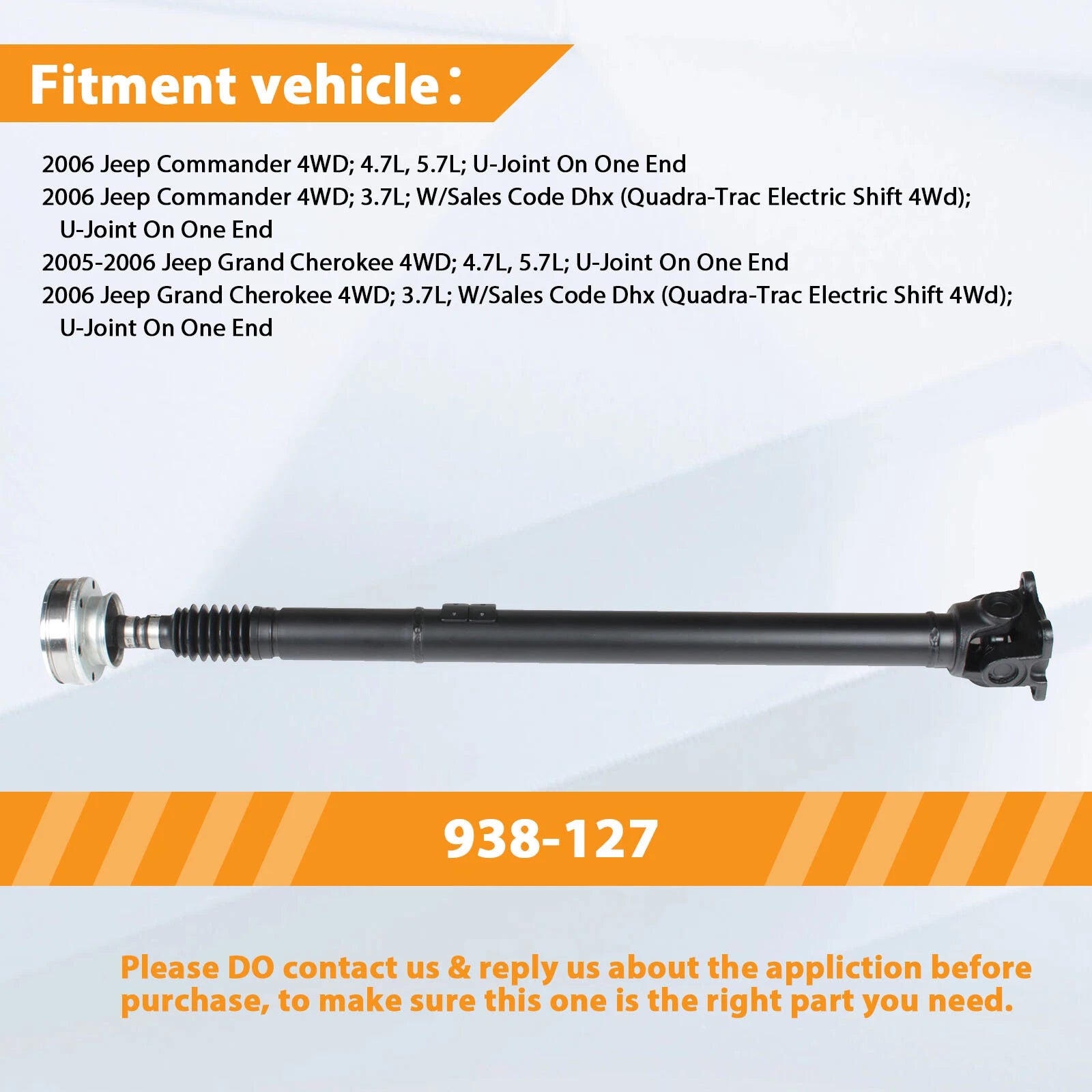 Driveshaft for Jeep Grand Cherokee, Commander (2005-2006)