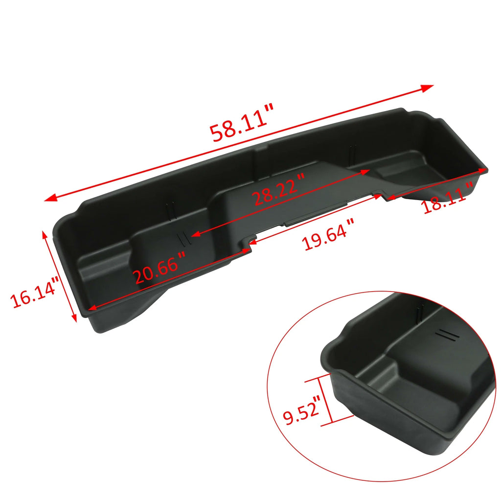Underseat Storage Box for Chevy GMC Silverado Sierra Extended Cab (2007–2013)