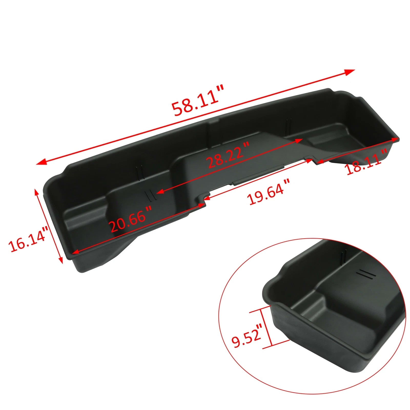 Underseat Storage Box for Chevy GMC Silverado Sierra Extended Cab (2007–2013)