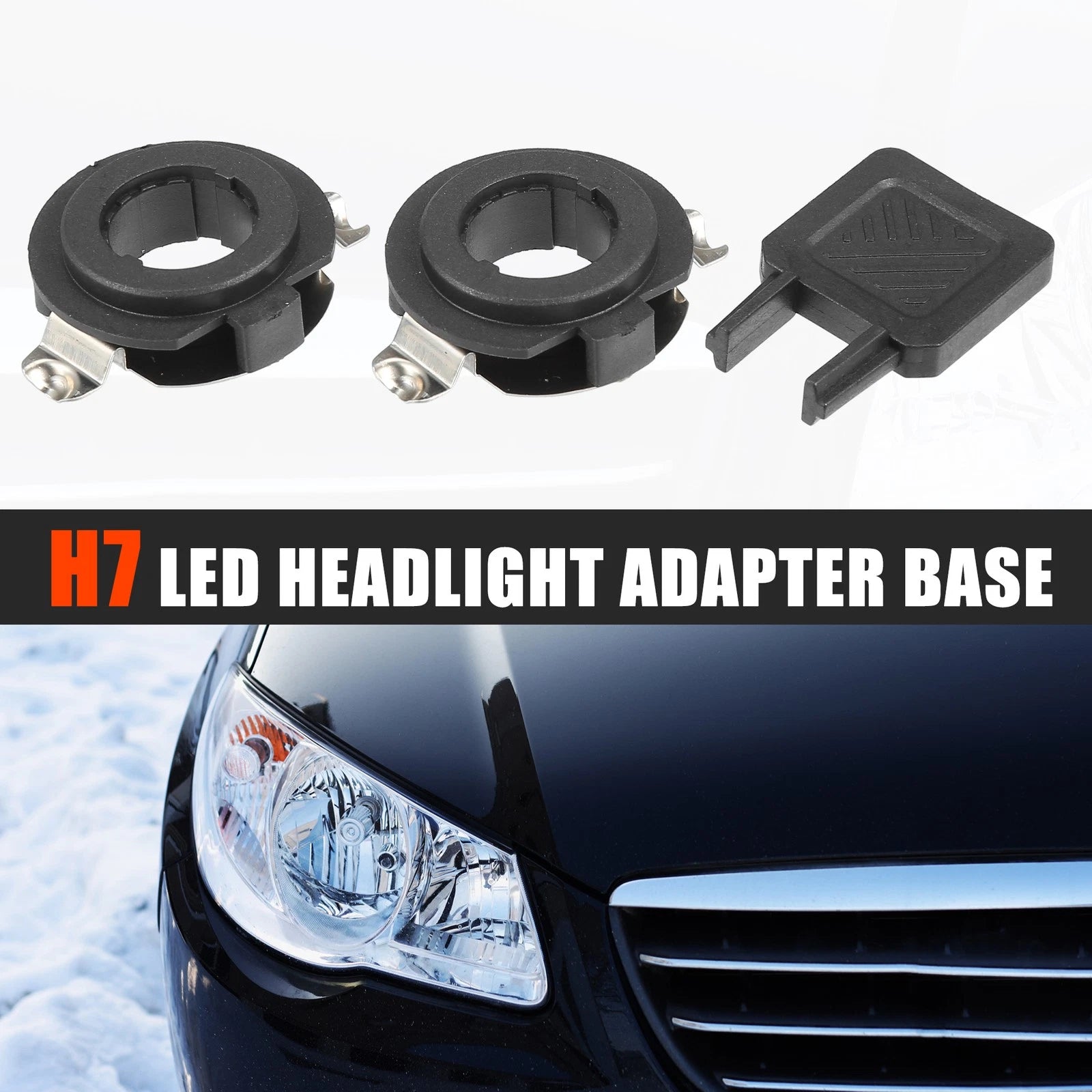 Set of 2 H7 LED Headlight Adapter Bases for Mercedes-Benz C Series (2010–2016)