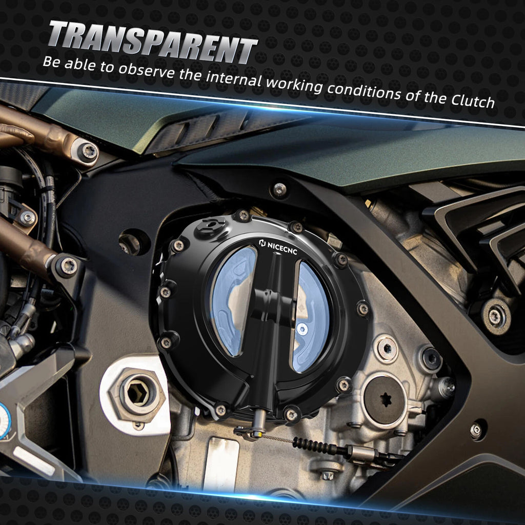 Clear Transparent Clutch Cover for BMW S1000RR (2019–2024) S1000R (2022–2024)