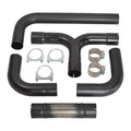 Dual Smoker Diesel Exhaust Stack T Pipe + 2X 4"/5" In 7"/8" Out Tips for