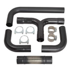 Dual Smoker Diesel Exhaust Stack T Pipe + 2X 4"/5" In 7"/8" Out Tips for