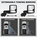 Tow Mirrors for Chevy Silverado 1500 LTD (2019–2025) Black w/o Blind Spot Monitoring