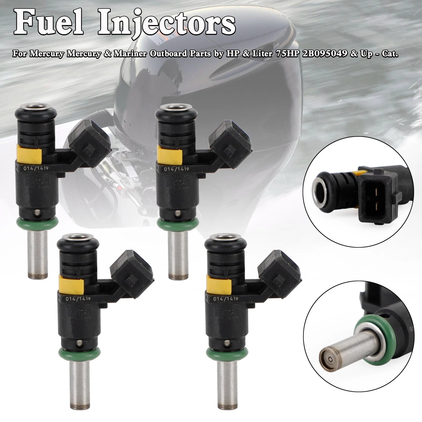 4X Fuel Injector 8M6002428 for Mercury Outboard Motor 150HP (4-Stroke)