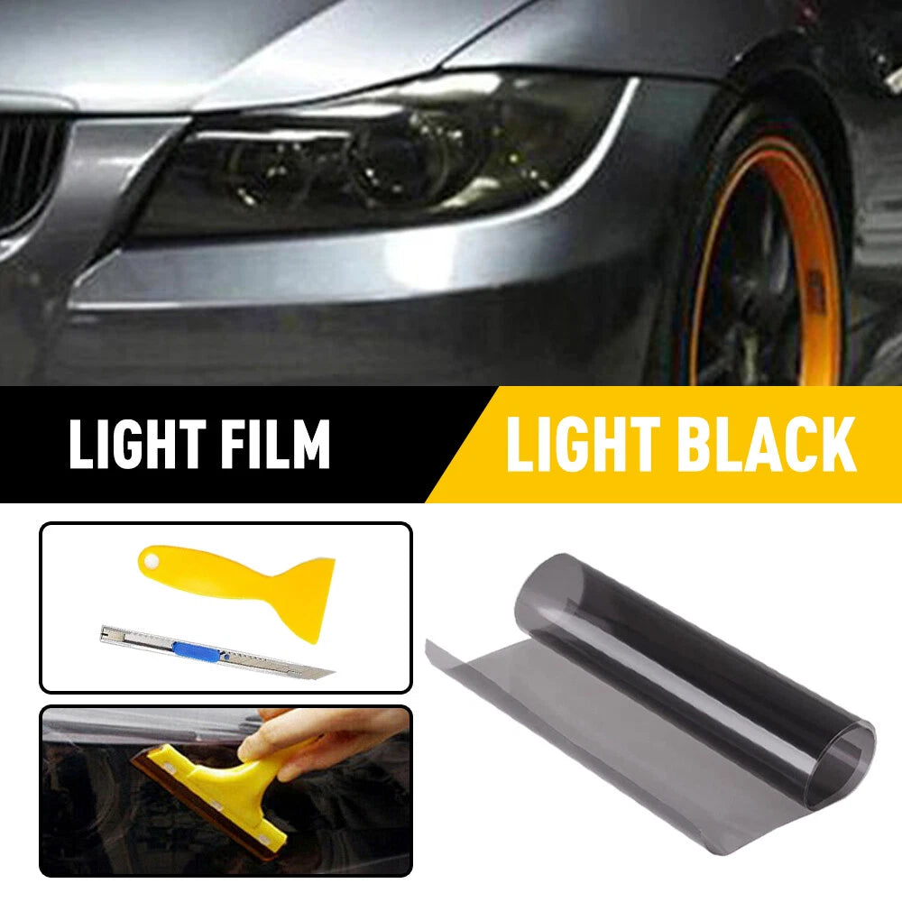 12" x 72" Smoke Headlight Taillight Tint Film for Universal Vehicles