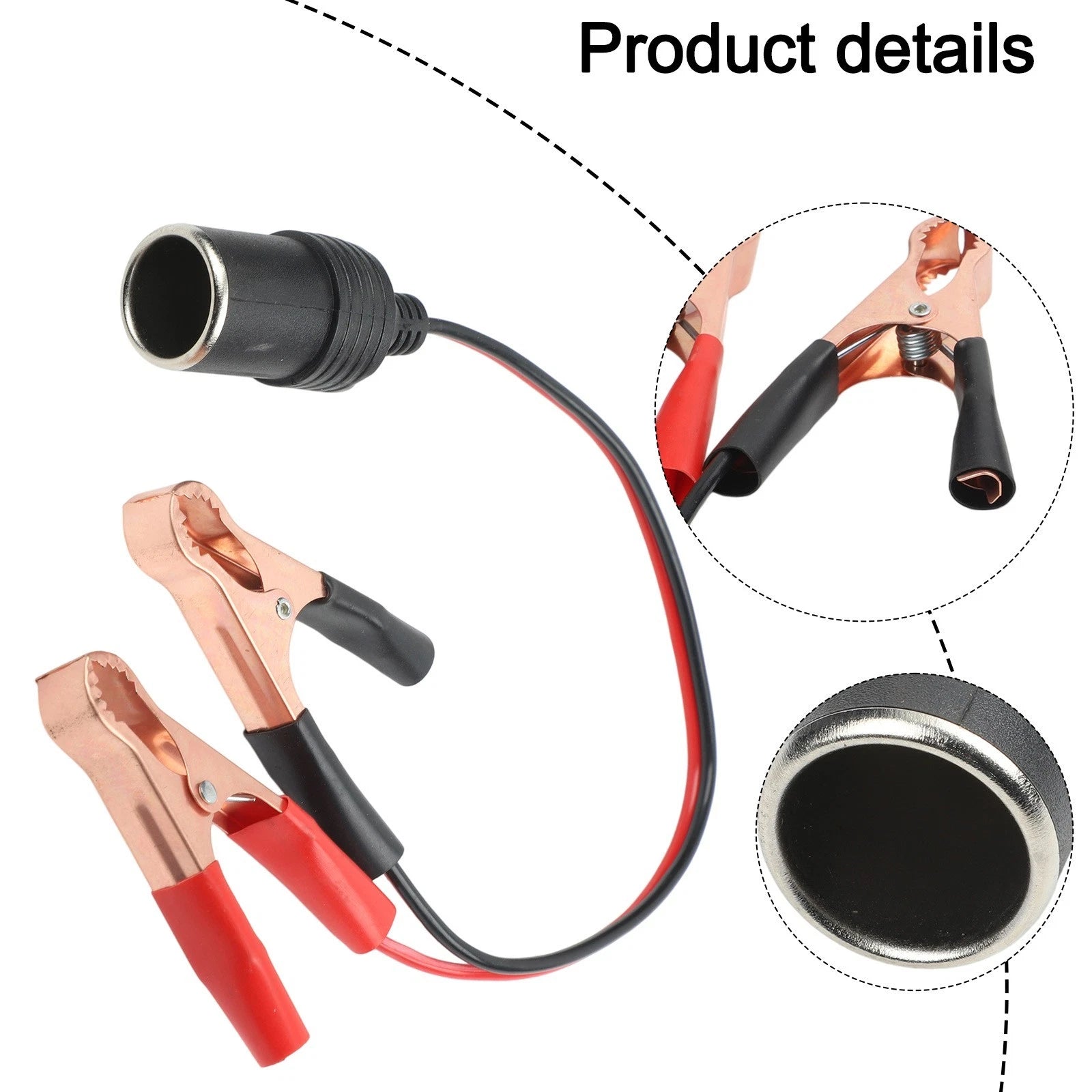 Battery Clamp Adapter 12V 50 Amp with Female Socket and Crocodile Clips