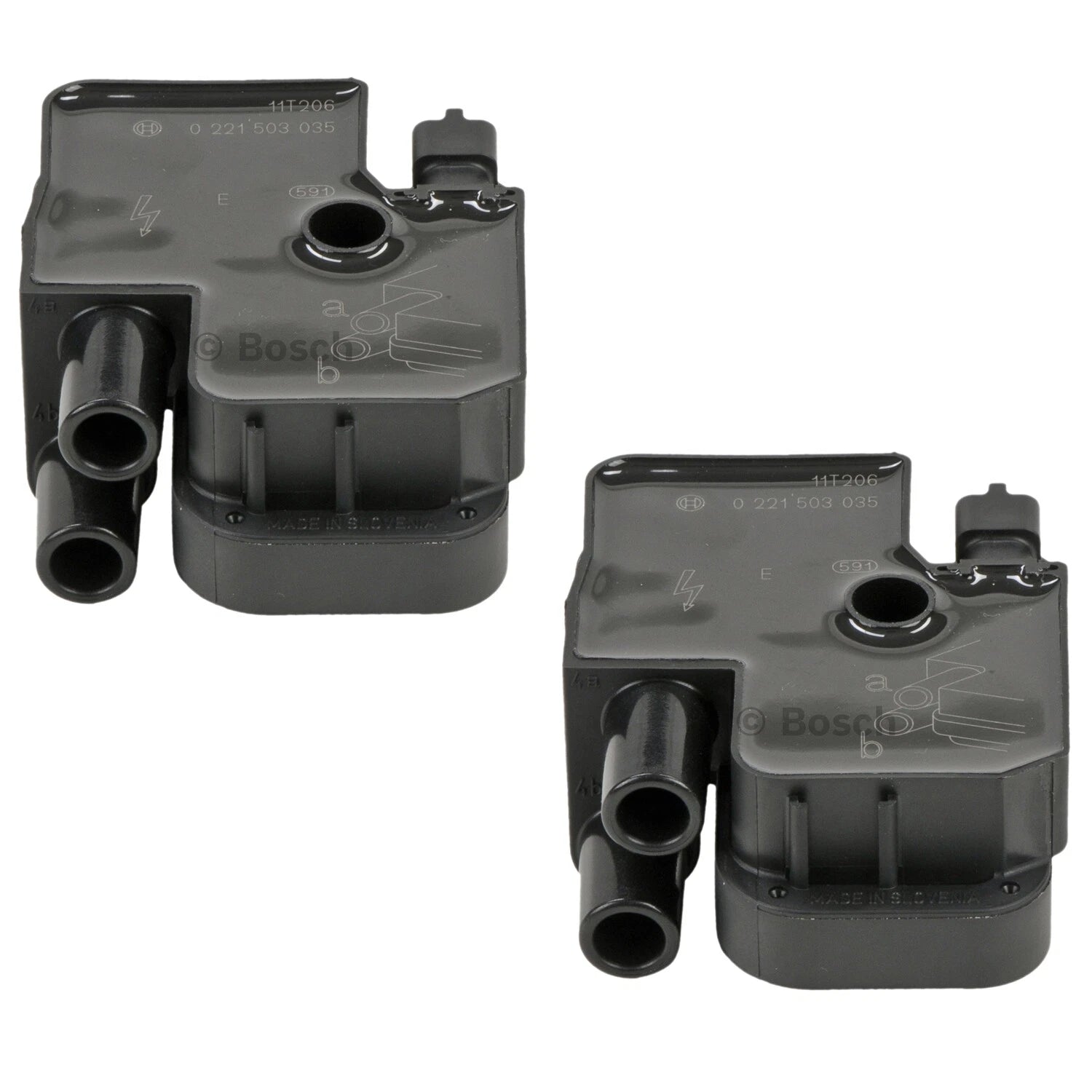 Set of 2 Bosch Direct Ignition Coils for Mercedes B200 (2006–2011)