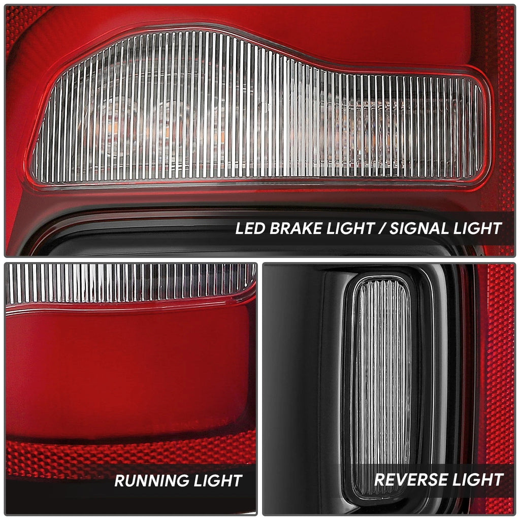 Chrome Red LED Tail Light Assembly for Ram 1500 (2019–2024)