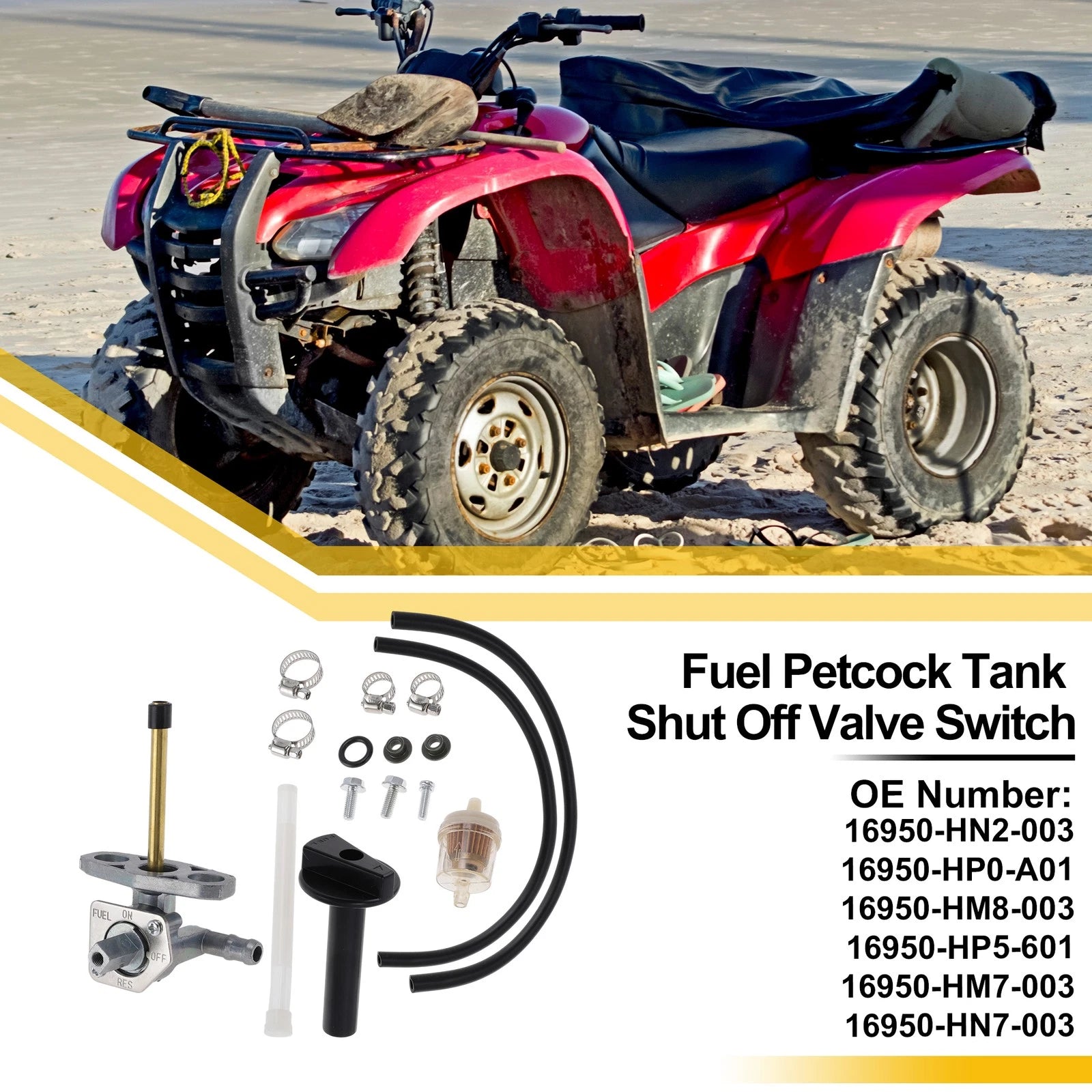 Fuel Valve Petcock Gas Tank Switch for Honda Foreman 450 (2000–2004)